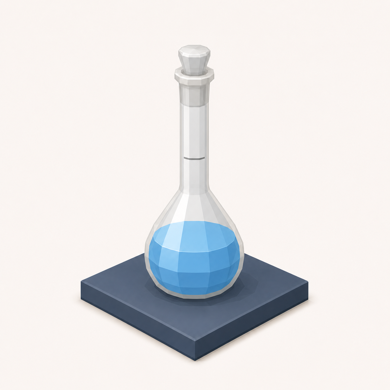 Volumetric flask with a single graduation mark and stopper