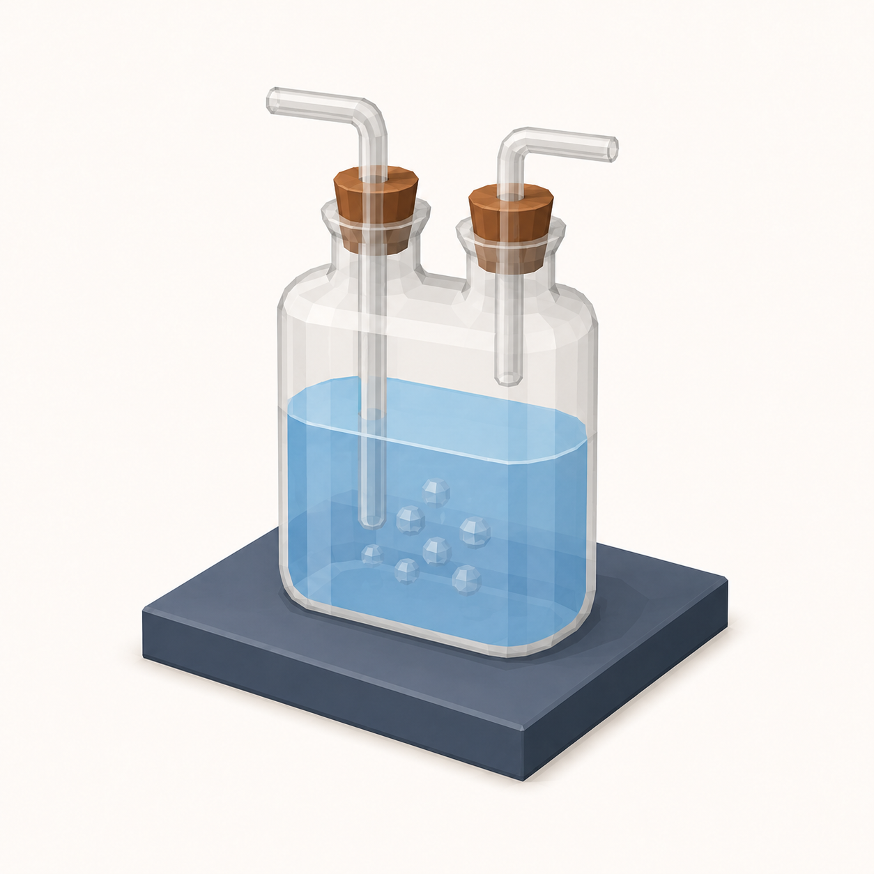 Gas bubbled through a bottle of concentrated sulfuric acid to dry it