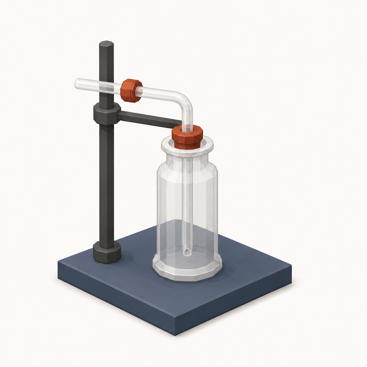Downward delivery: delivery tube reaches the bottom of an upright gas jar